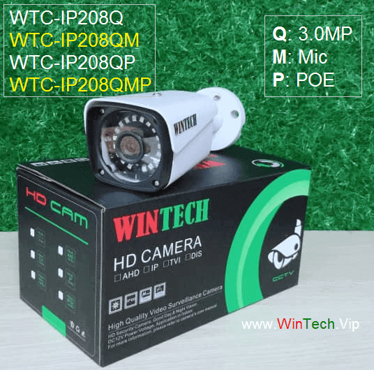 Camera IP WTC-IP208QMP độ phân giải 3.0MP  